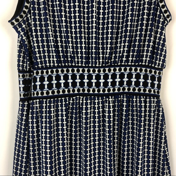 Max Studio Black & Blue Print High Neck Midi Dress - Size XS - Picture 7 of 9